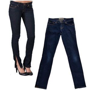 J Brand MOTO Low Rise Skinny Jeans Ankle Zippers Dark Indigo Wash Size 26